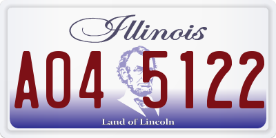 IL license plate A045122