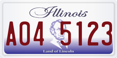 IL license plate A045123