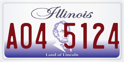 IL license plate A045124