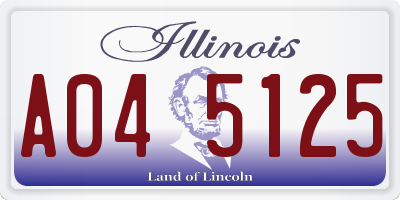 IL license plate A045125