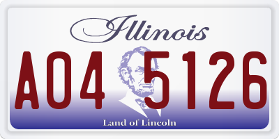 IL license plate A045126