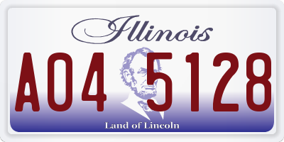 IL license plate A045128