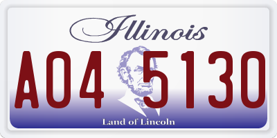 IL license plate A045130
