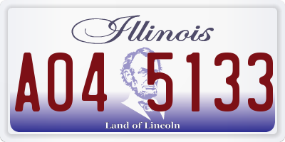IL license plate A045133
