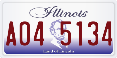 IL license plate A045134