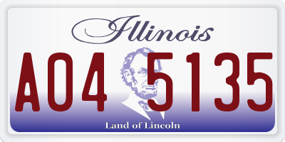 IL license plate A045135