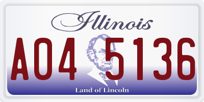 IL license plate A045136