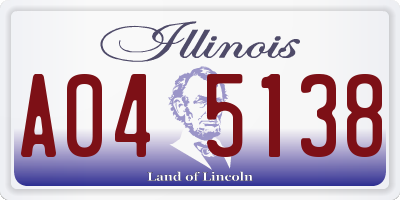 IL license plate A045138