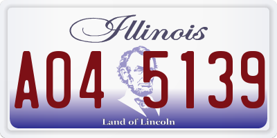 IL license plate A045139