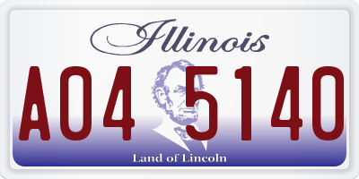 IL license plate A045140