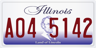 IL license plate A045142