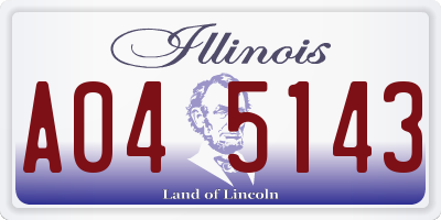 IL license plate A045143