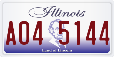 IL license plate A045144