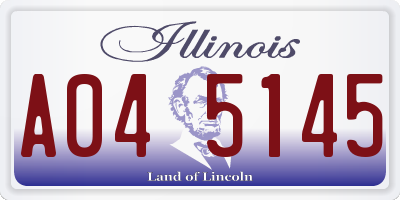 IL license plate A045145