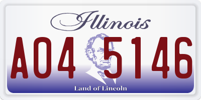 IL license plate A045146