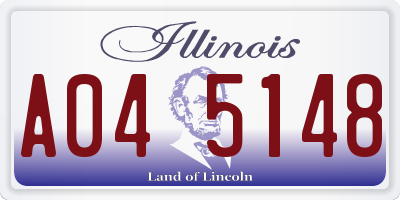 IL license plate A045148