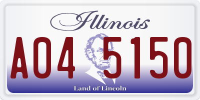 IL license plate A045150
