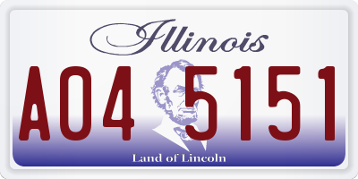 IL license plate A045151