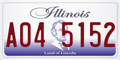 IL license plate A045152