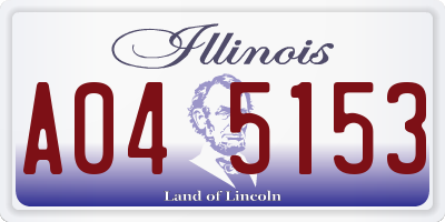 IL license plate A045153