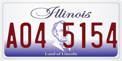 IL license plate A045154