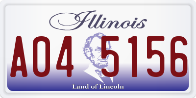 IL license plate A045156