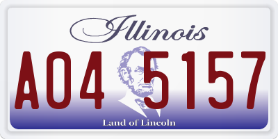 IL license plate A045157