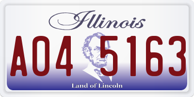 IL license plate A045163