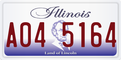 IL license plate A045164