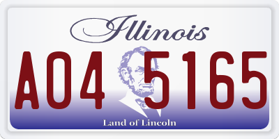 IL license plate A045165