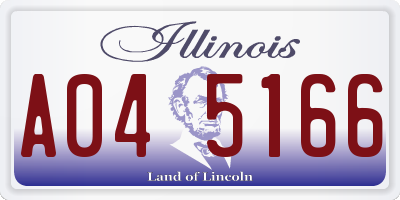 IL license plate A045166
