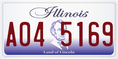 IL license plate A045169