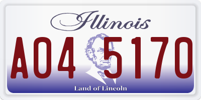 IL license plate A045170