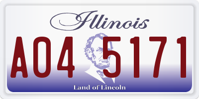 IL license plate A045171