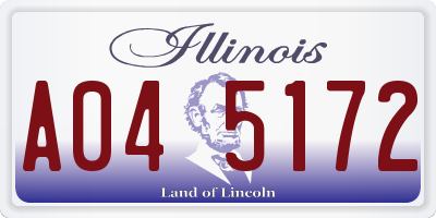 IL license plate A045172