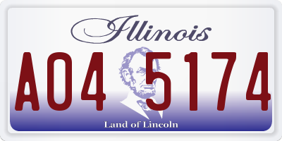 IL license plate A045174