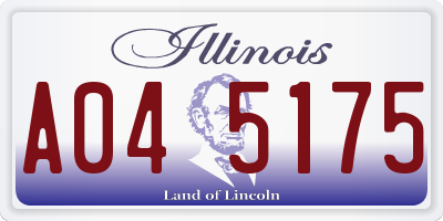 IL license plate A045175