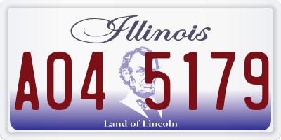IL license plate A045179