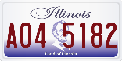 IL license plate A045182
