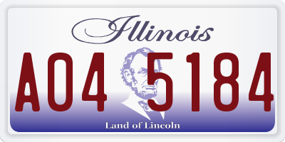 IL license plate A045184