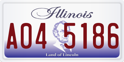 IL license plate A045186