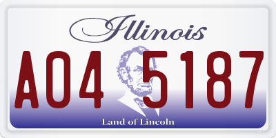 IL license plate A045187