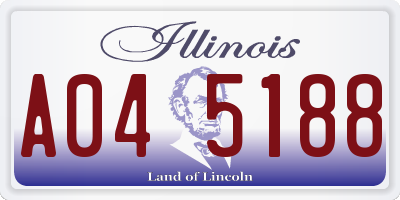 IL license plate A045188