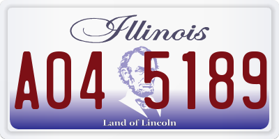 IL license plate A045189