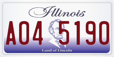 IL license plate A045190