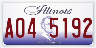 IL license plate A045192