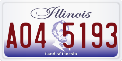 IL license plate A045193