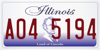 IL license plate A045194