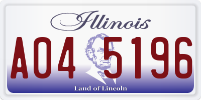 IL license plate A045196