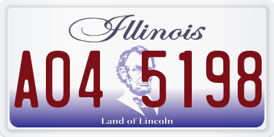 IL license plate A045198